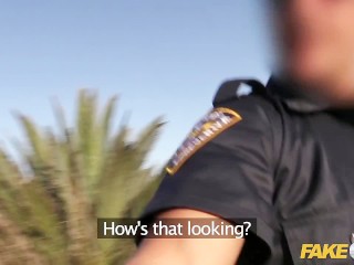 Fake Cop Cute Teen fucks a policeman on a nudist beach