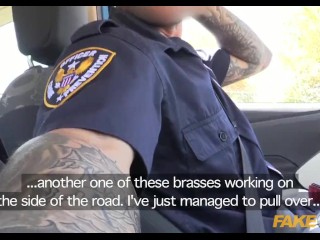 Fake Cop Spanish slut fucks cop for gasoline trip