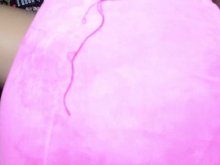 Beautiful woman shows how she exercises her perfect body