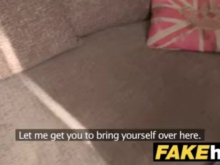 Fake Agent UK Blonde orgasms from hard finger banging on casting couch