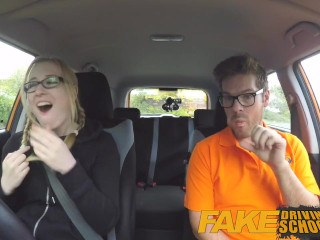 Fake Driving School half Asian tiny student fucks for free lessons