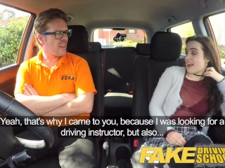 Fake Driving School New learners tight pussy stretched by instructors cock