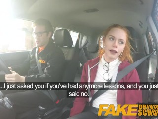 Fake Driving School Cute redhead Ella Hughes fucks and eats instructors cum