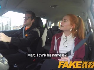 Fake Driving School Cute redhead Ella Hughes fucks and eats instructors cum