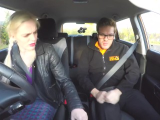 Fake Driving School Busty Blonde Georgie Lyall gets customer satisfaction