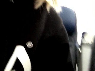 SinsLife - Fingers Pussy and Makes Herself Cum in Airplane Bathroom!