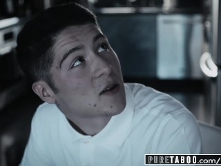 PURE TABOO Blair Williams Tricks Momma's Boy StepBro into Fucking!