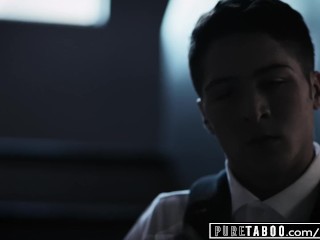 PURE TABOO Blair Williams Tricks Momma's Boy StepBro into Fucking!