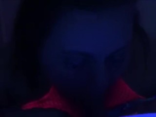 Barely legal teens black light blowjob