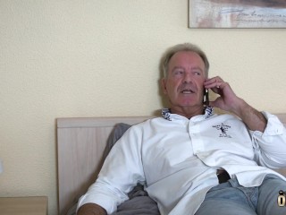 Jealous trophy girlfriend fucks sugar daddy sucks his dick and swallows cum