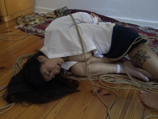Kinbaku bondage - Me suffering in rope and shared an intense moment