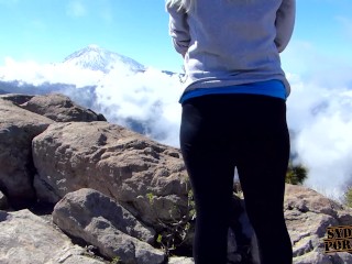 Horny, Blonde Slut at Volcano Teide in Tenerife!