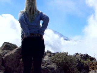 Horny, Blonde Slut at Volcano Teide in Tenerife!