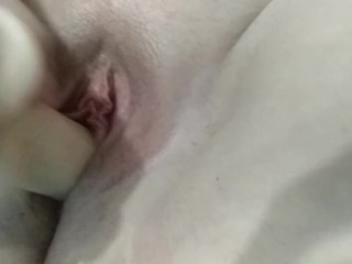 Ramming my pussy hard with 7in dildo