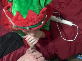 18 yo Blonde Elf w/Braces gets fucked by santa