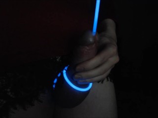 Femboy Edges and Sounds Cock with Glowstick