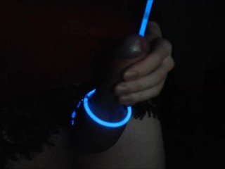 Femboy Edges and Sounds Cock with Glowstick