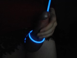 Femboy Edges and Sounds Cock with Glowstick