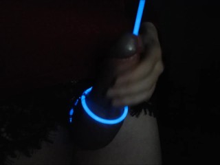 Femboy Edges and Sounds Cock with Glowstick