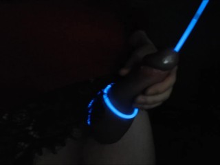 Femboy Edges and Sounds Cock with Glowstick