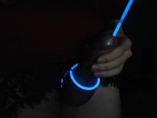 Femboy Edges and Sounds Cock with Glowstick