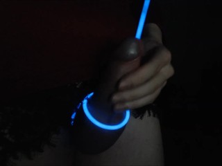 Femboy Edges and Sounds Cock with Glowstick