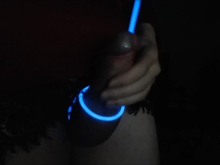 Femboy Edges and Sounds Cock with Glowstick