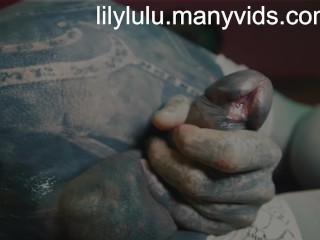 Heavily tattooed transgender gape and stretch her prolapse asshole