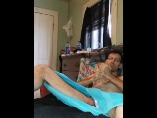 Playing around and smoking a cig before bubble bath.