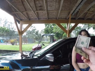 Roadside - Gabriela Lopez gets fucked after her mechanic fixes her car