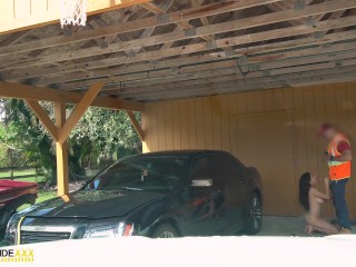 Roadside - Gabriela Lopez gets fucked after her mechanic fixes her car