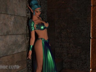 Elven Princess humilated & fucked in dungeon by two furry lycan 3D monsters