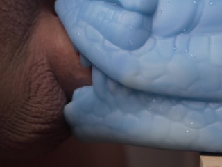 Close Up Bad Dragon Muzzle Fucking and Cumshot on Camera