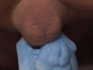 Close Up Bad Dragon Muzzle Fucking and Cumshot on Camera