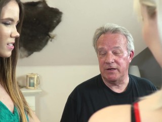 Best old and young fuck Stepgrandpa getting his cock sucked by teen girls