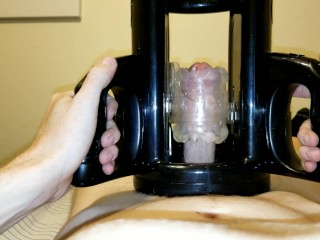 Fleshlight quickshot launch cumshot and post orgasm torture