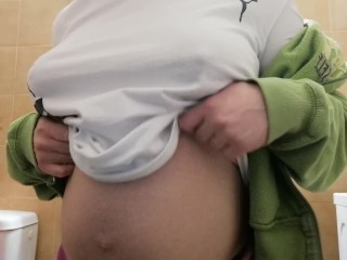 Pregnant woman loves to show off her big boobs