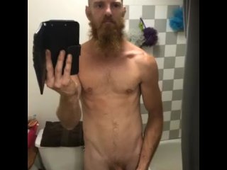 Playing with my dick in front of the mirror