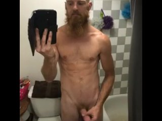 Playing with my dick in front of the mirror