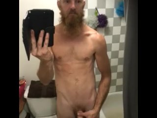 Playing with my dick in front of the mirror