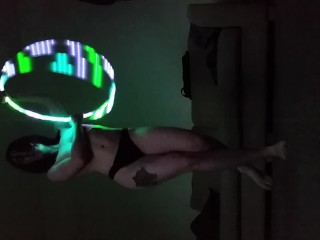 Topless sexy LED HOOP Dance Raven Ivee