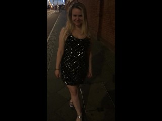 Showing Pussy and Ass in Public no Panties