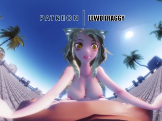 Touhou - Ran Yakumo Beach Pussygrind & Cowgirl [5K HENTAI VR]