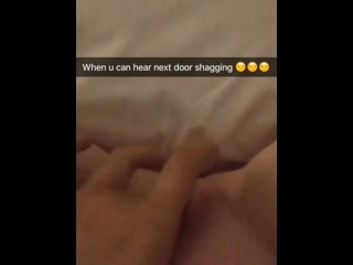 Naughty teen listening to fucking next door