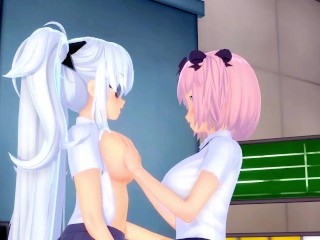 senrankagura yagyu X hibari YURI Play Warehouse 3d hentai