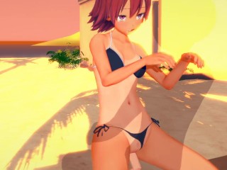 Uruka Takemoto at the Beach - We Never Learn / Bokuben - 3D Hentai