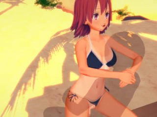 Uruka Takemoto at the Beach - We Never Learn / Bokuben - 3D Hentai