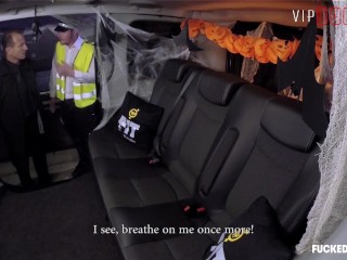 VIPSEXVAULT- Super HOT Busty MILF Fucked On Halloween In a Czech Taxi