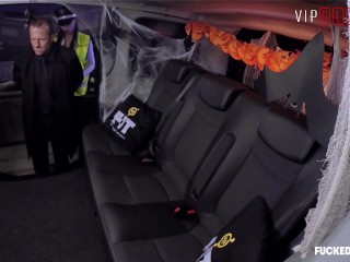 VIPSEXVAULT- Super HOT Busty MILF Fucked On Halloween In a Czech Taxi