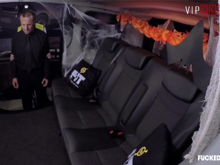 VIPSEXVAULT- Super HOT Busty MILF Fucked On Halloween In a Czech Taxi